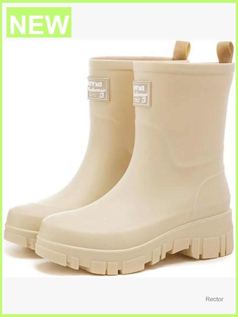 Women's Waterproof Mid Calf Rain Boots Wide Width Non-Slip Chunky Heel